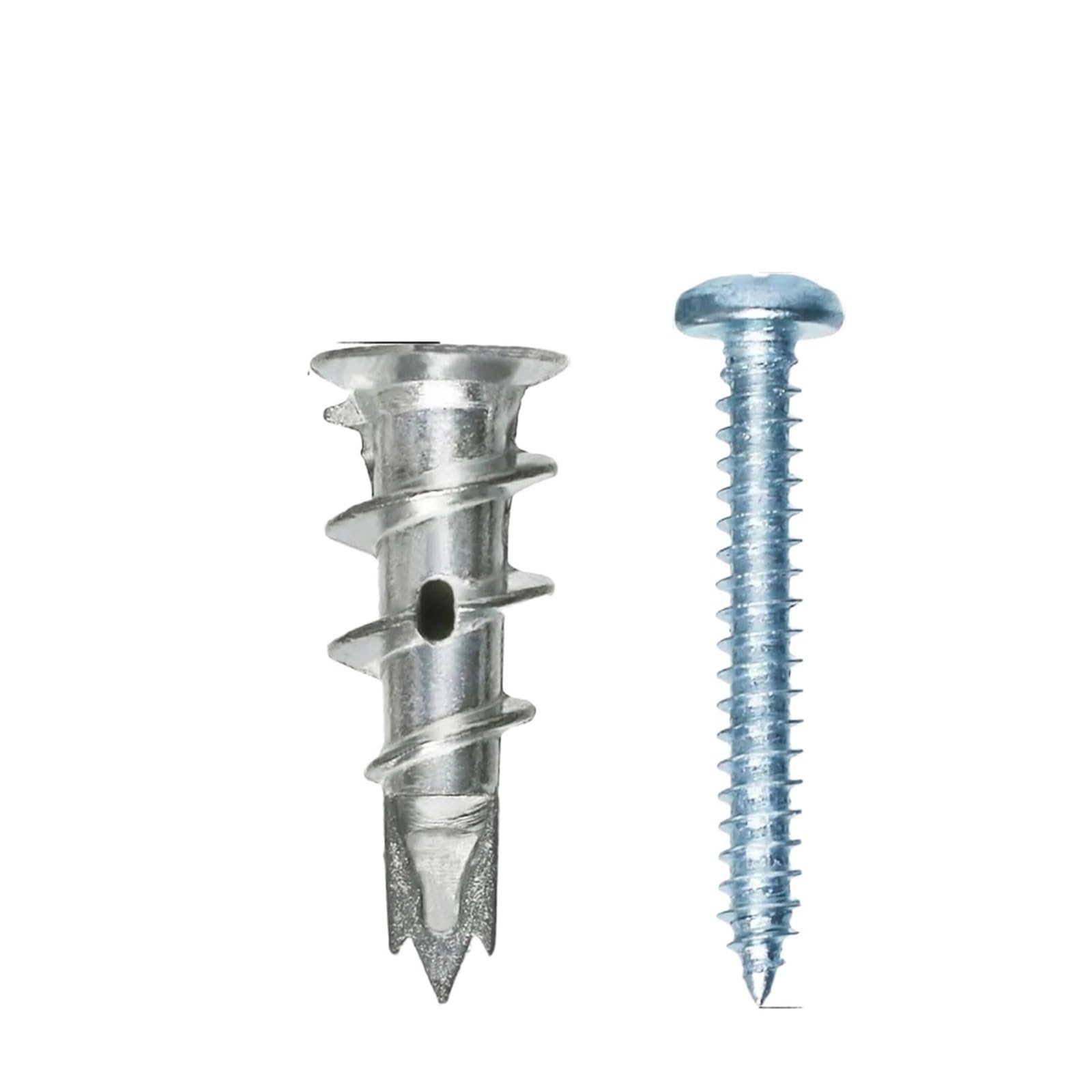 Self-Drilling Zinc Drywall Anchors with Screws Set Holds Up to 50 Lbs for Strong Mounting in Drywall(120Pcs)