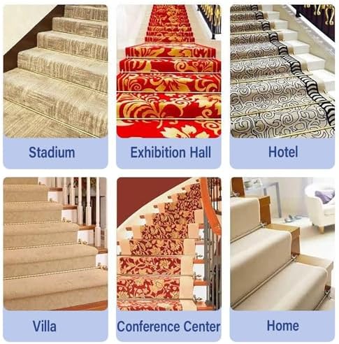 Stair Carpet Runner Rods Bracket Set - 2/6/10/14/16 Pcs, Adjustable Oval Finial Holders for Securely Fixing Stair Rugs (2 Pcs, 26in/66cm Length)