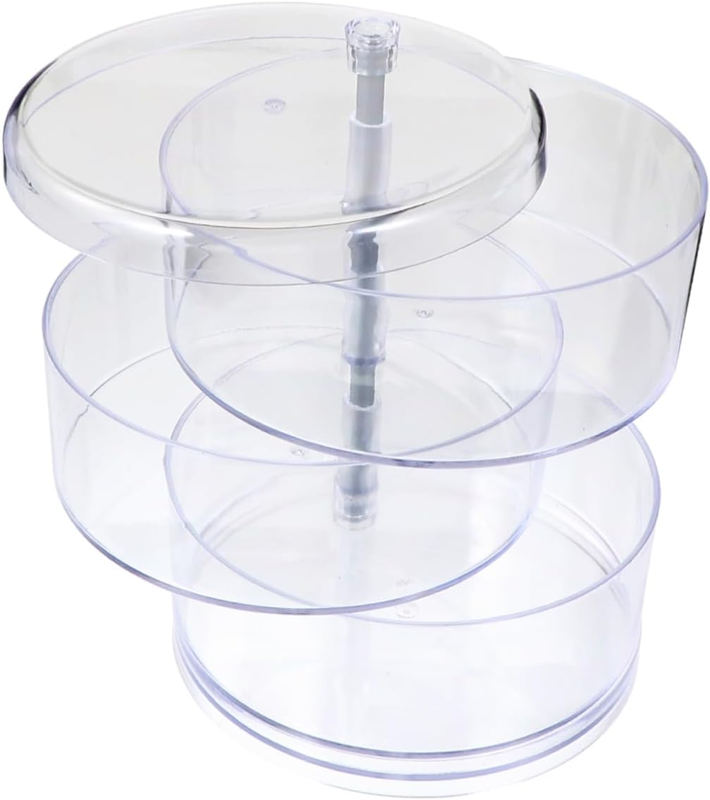 VALICLUD 360 Degree Jewelry Box Rotatable 3 Layer Ps Desktop Organizer