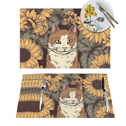 Sets de table antidérapants chat en PVC pour protéger la table des rayures - 2