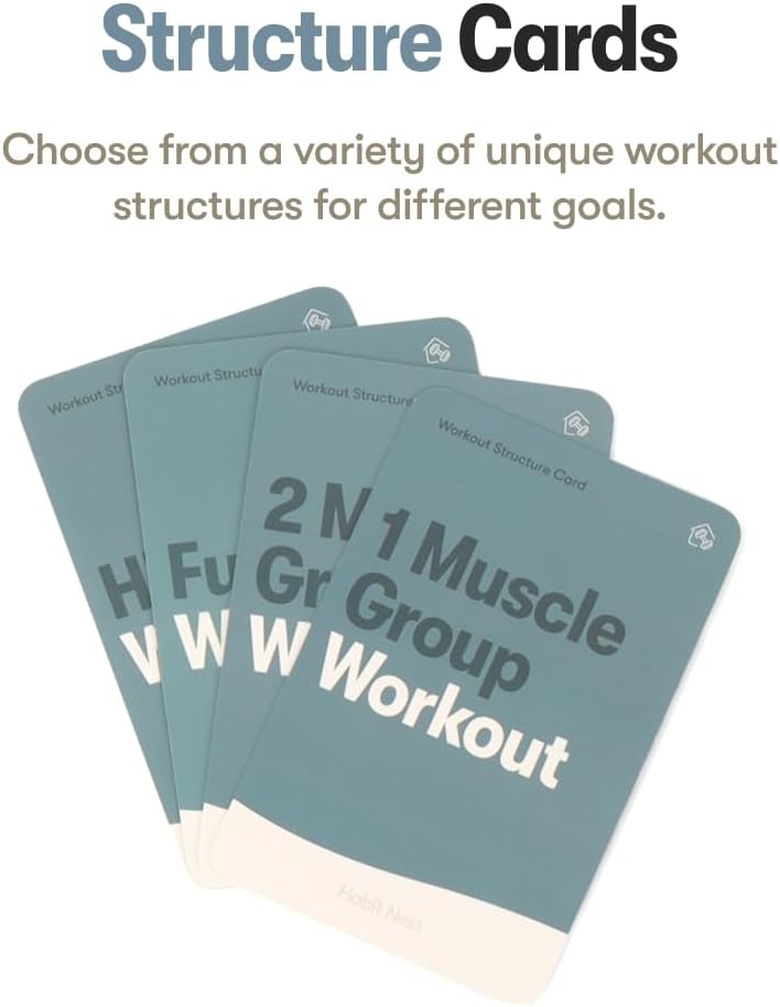 Dumbbell Elevate Exercise Cards: Home Workout Series Card Deck - Comprehensive At-Home Fitness System with 65 Exercises, 8 Bonus Challenges, and 4 Unique Workout Formats.