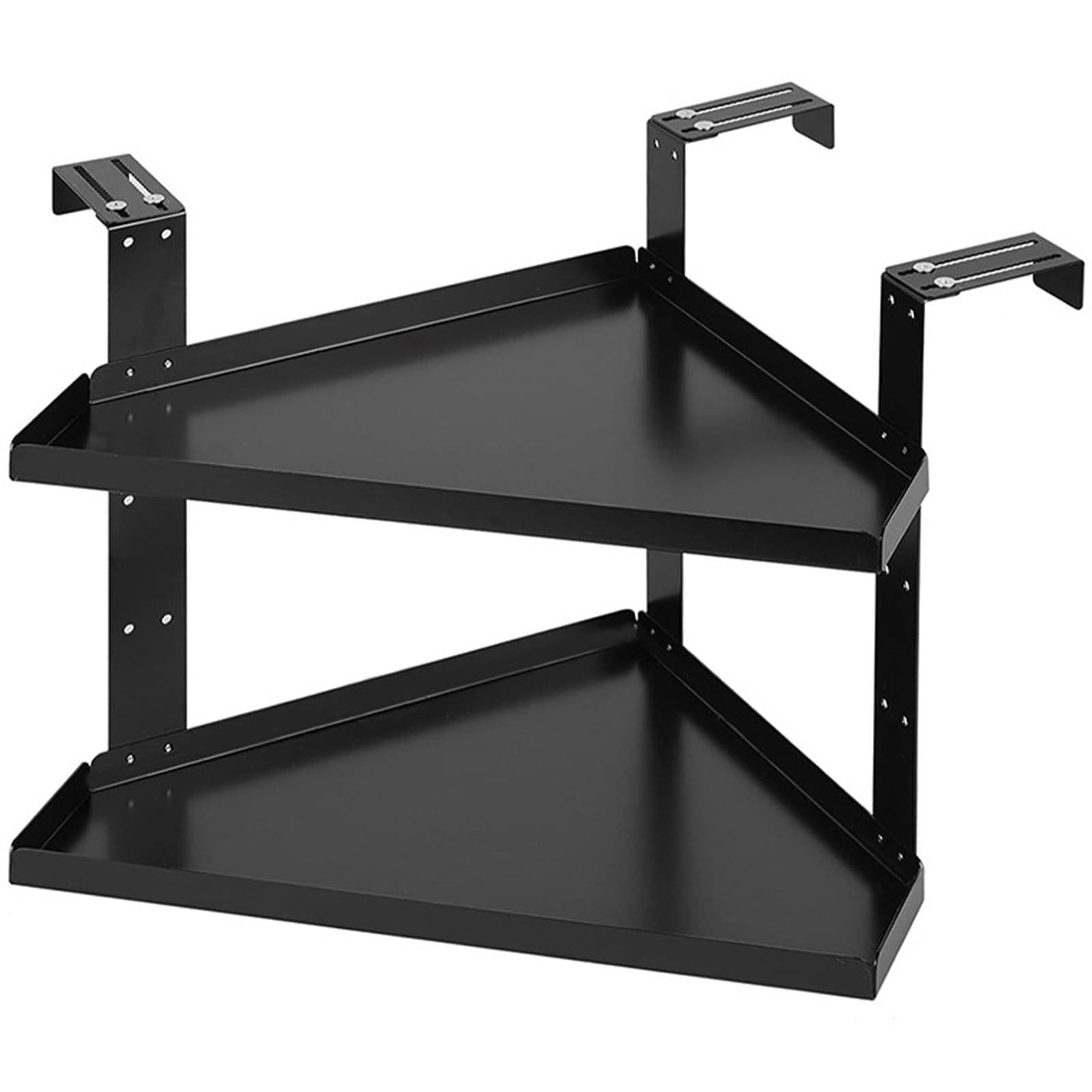 carotoe Sturdy Double Layer Corner Rack, Detachable Metal Shelf for Kitchen Bathroom Decor & Plant Display Desk Accessory Holder