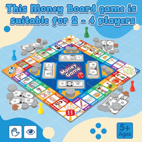 Juego educativo de mesa para niños con dinero y matemáticas miniatura 4