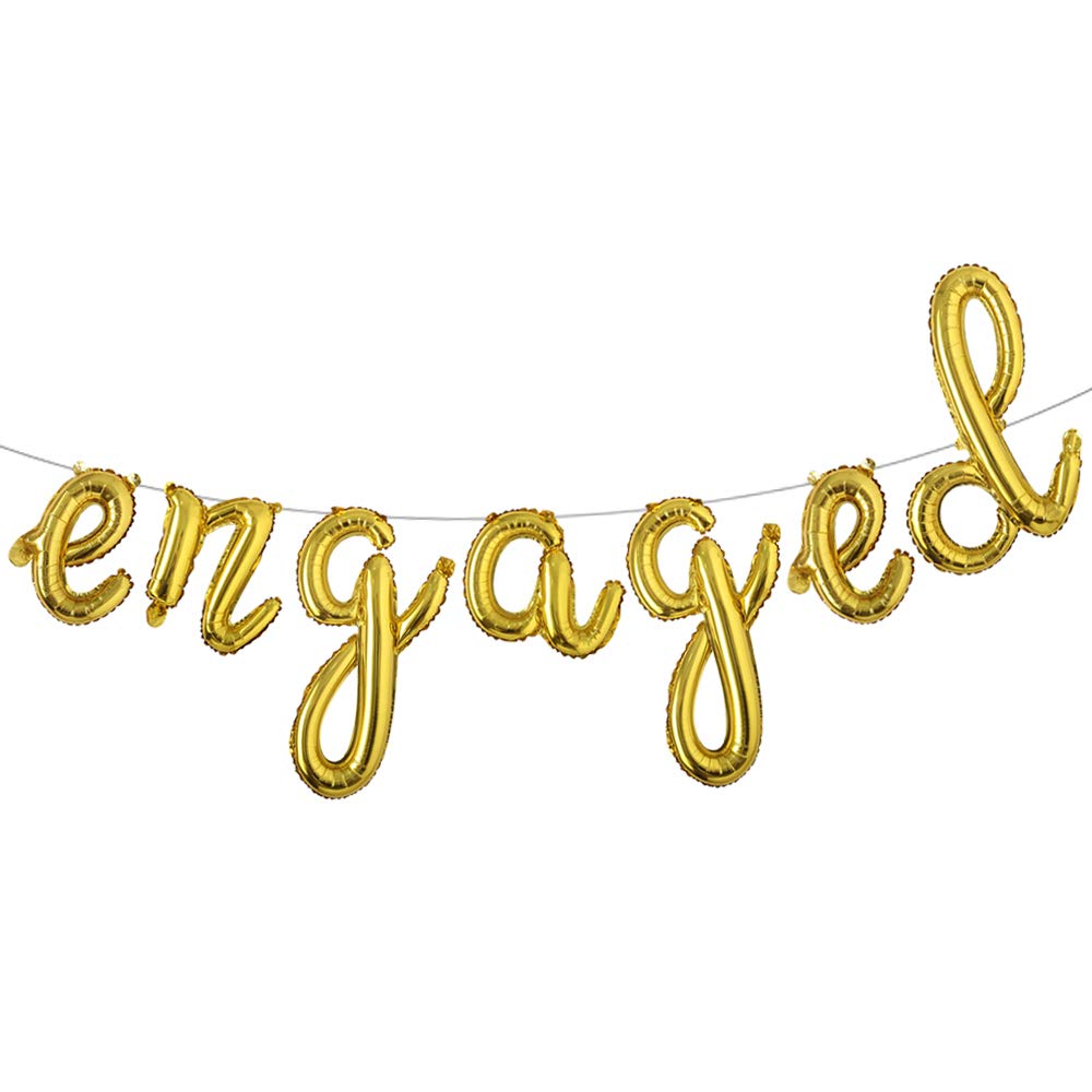 Amazon.com: 16 inch Lowercase Multicolored Engaged AF Balloon Letters Banner  Engagement Party Decorations Supplies (L Engaged Gold) : Toys & Games