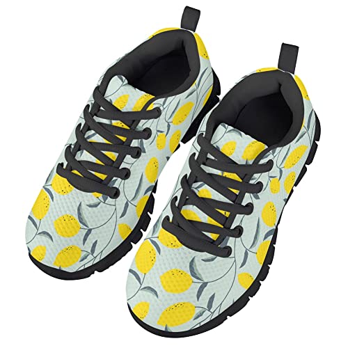 AmzPrint Lemon Print Unisex-Child Running Sneakers Platform Air Cushion Breathable Athletic Toddler Girl Tennis Shoes Size 10