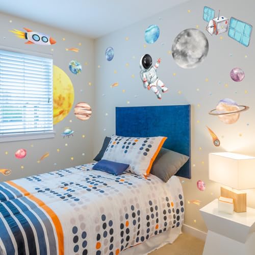 Vinilos Decorativos Astronauta y Sistema Solar para Pared miniatura 4