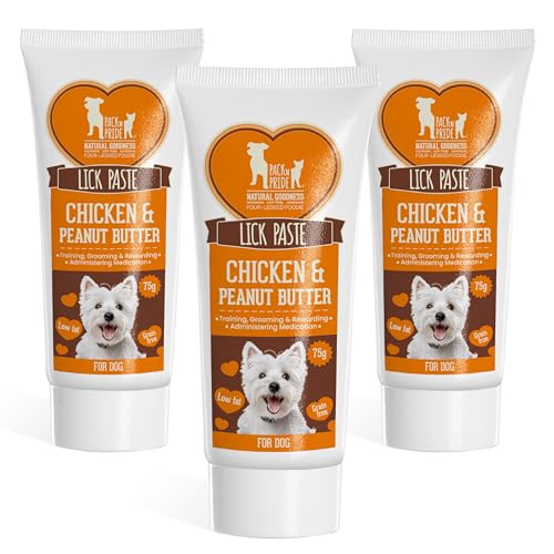 PACKN PRIDE Liver Paste Dog Treats Chicken and Peanut Butter Flavour Lick Paste Rich in Nutrients Portable Ideal Training Reward Comply with Lick Mat