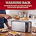 Elite Gourmet ECT3200 2-Slice, 1 Long Slot, Slim Toaster, Reheat, 6 Toast Settings, Defrost, Cancel Functions, Built-in Warming Rack, Extra Wide Slots for Bagels Waffles, Stainless Steel & Black