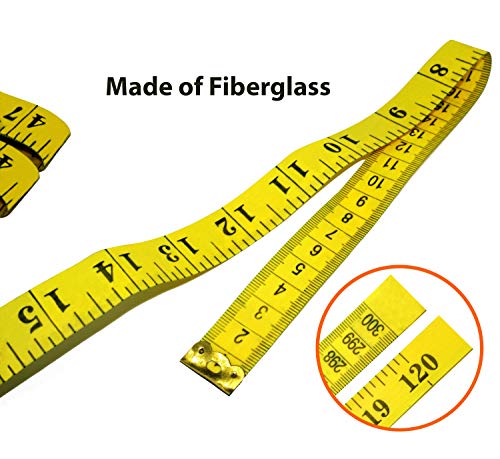 6 Count 2 Sizes Double Sided Soft Tape Measure 120 Inch 300Cm And 79 Inch 200Cm Flexible Body Scale Measuring Pocket Tailor Ruler For Sewing Cloth Dressmaker #TOP3