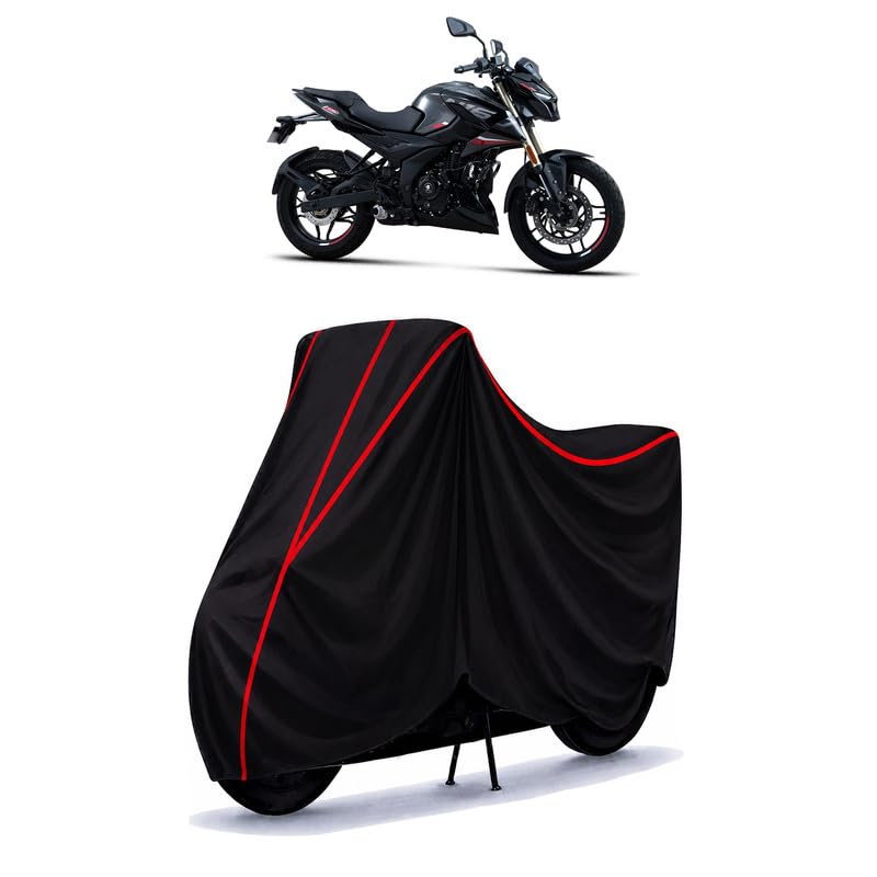 Image of Bajaj Pulsar N160 Water Resistant Bike Cover for All Motorcycles & Rain | Heavy Duty Taffeta Fabric | UV Protection, Dustproof, Scratchproof | All Weather Two Wheeler Body Cover with Elastic Bottom