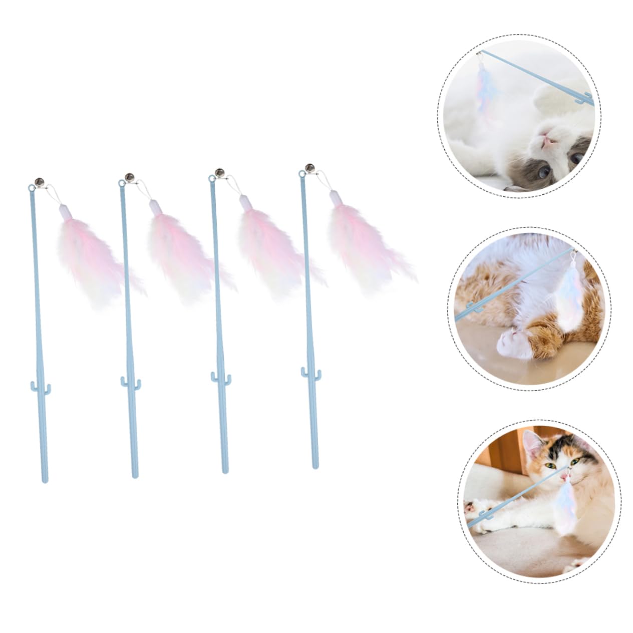 Sosoport 20stücke Katzenangel Spielzeug Teilig Mit Feder Und Ergonomischem Griff Sicheres Interaktives Katzenspielzeug Für Drinnen Fördert Spiel Und Bewegung Für Katzen Und Kätzchen