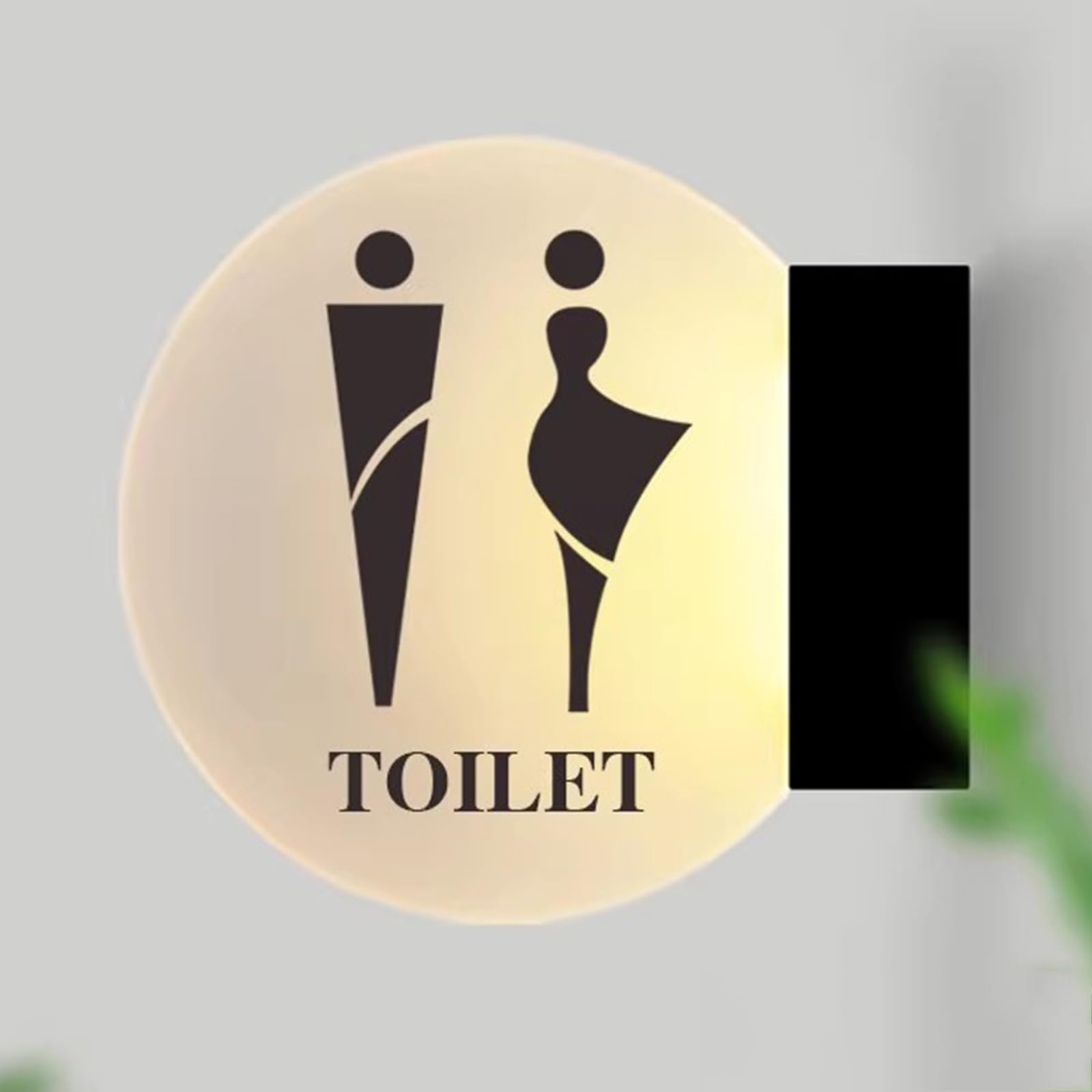vrfvsdasAAS LED restroom sign, Men Women Restroom Lighted Lit Sign, 18cm, Acrylic Round Bathroom for Office, Business Or Home