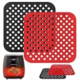 ♻️【Ajuste Universal Para Freidora de Aire】Nuestros revestimientos para freidora de aire cuadrados negros y rojos de 7.5 pulgadas encajan en la mayoría de las cestas redondas de 5.8 QT y más grandes, así como en los accesorios de freidora de aire, como una olla de freidora de aire, una sartén de freidora de aire o una bandeja freidora. También se pueden utilizar como revestimiento para vaporizador de alimentos.