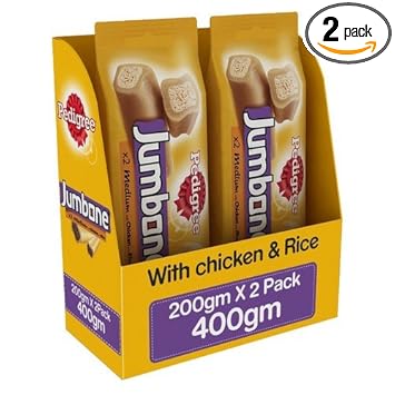 Pedigree Jumbone Adult Dog Treat, Chicken & Rice, 200g (Pack of 2)