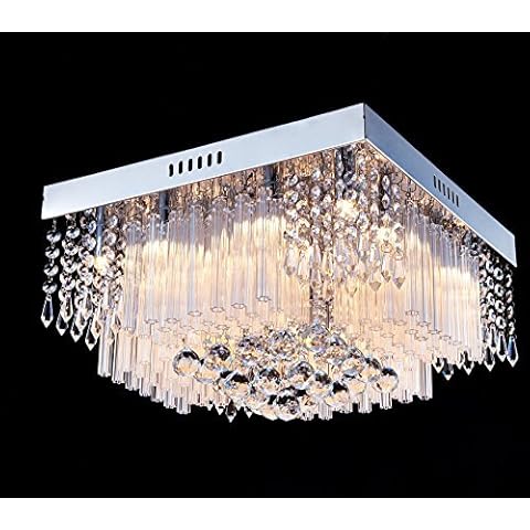 Saint Mossi 12-Lights Modern Flush Mount Ceiling Light Fixtures,Modern Chandelier Light Fixture Crystal Chandelier for Bedroom,Living Room,Dining Room,,H10 x W16 x L16 Cover