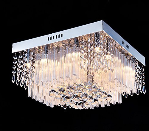 Saint Mossi 12-Lights Modern Flush Mount Ceiling Light Fixtures,Modern Chandelier Light Fixture Crystal Chandelier For Bedroom,Living Room,Dining Room,,H10 X W16 X L16 #TOP13