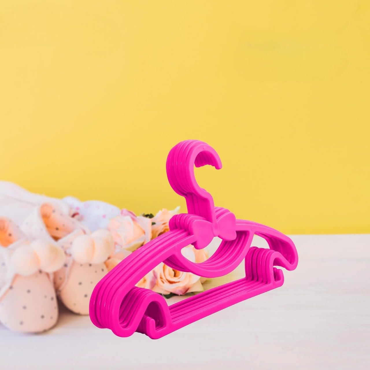Plastic Baby Hangers, Hot Pink, Children's Clothing Organizer, Set of 6-image-41