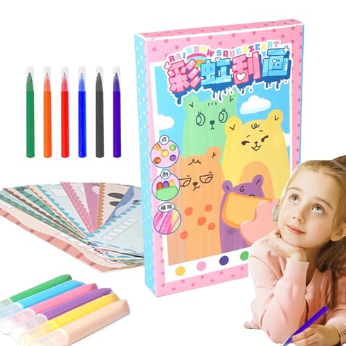 Scratch Notebook - 35 piezas Arco en - Arte Kids Libro Scratch | Pad CREATIVO Trabajo SCRACK Pad, AUTOLER STANTER Doodle Drawing Notebook para Les, Familia, Casa, Vacaciones, Nouv