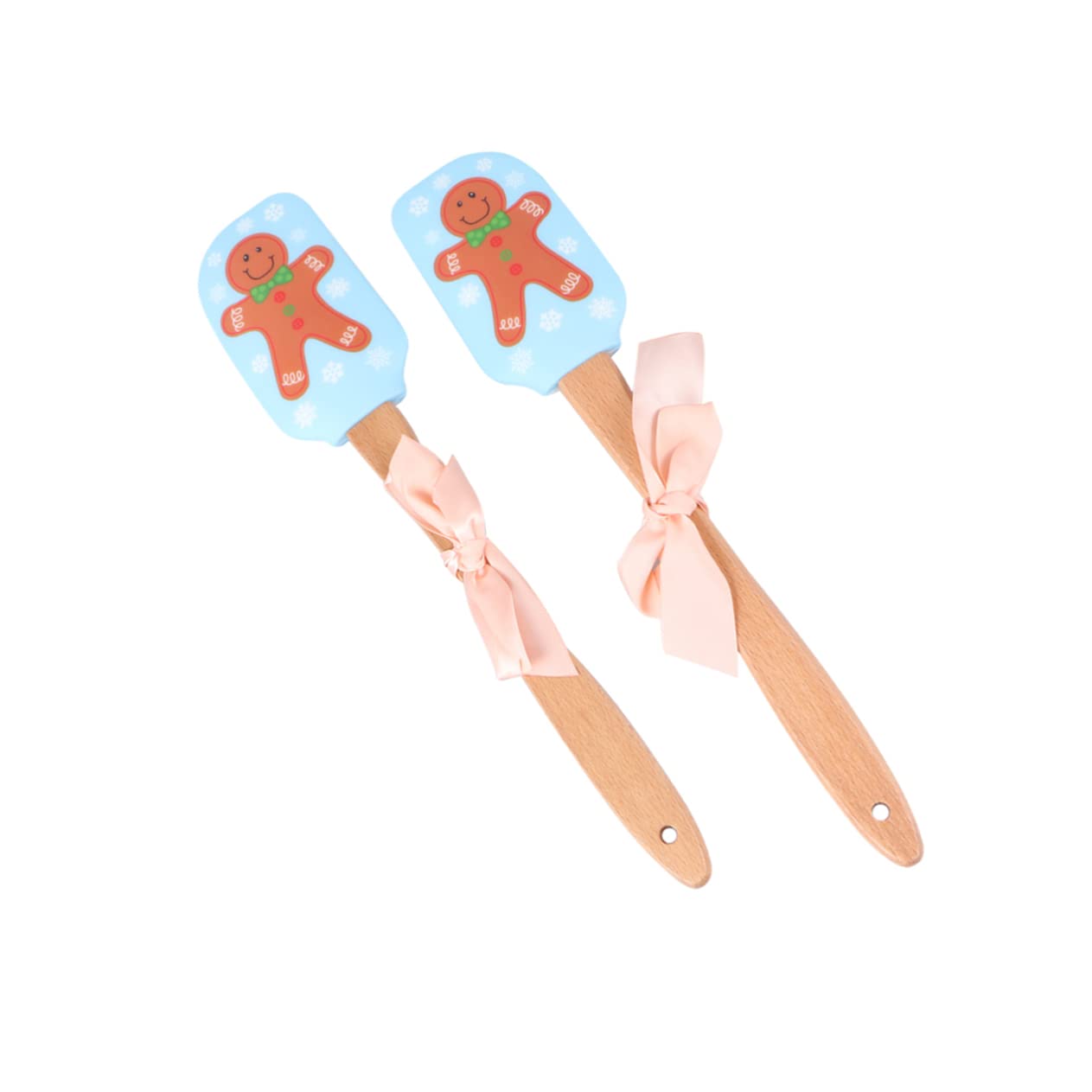 ABOOFAN 6 Stück Weihnachtlicher Silikon Spatel mit Holzgriff Festliche Butter und Cremeschaber Flexible Küchenhelfer für Backen Dekorieren und Teigschaben als und Küchenaccessoire