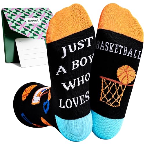 Moyel Basketball Gifts for Boys Age 8-12 Funny Socks Kids Basketballs Gifts for 8 9 10 11 12 Year Old Boys Basketball Accessories for Kids Cool Christmas Presents for Boy Brother Son Grandson Nephew