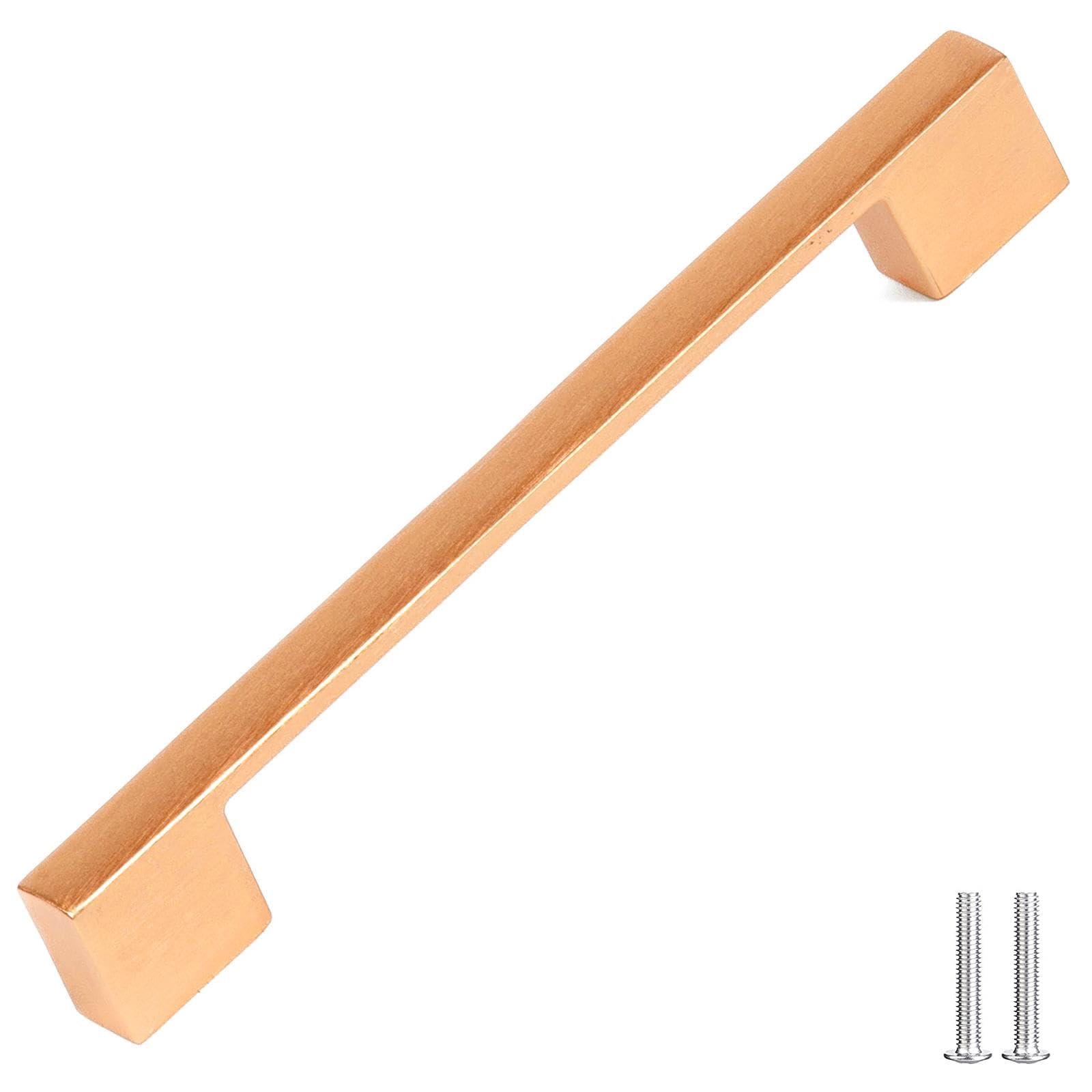 Decoranddecor Dimora D-Shape Cupboard Handles, Rectangular Kitchen Handles for Cupboards, Cabinet Pulls - 224mm, Matt Rose