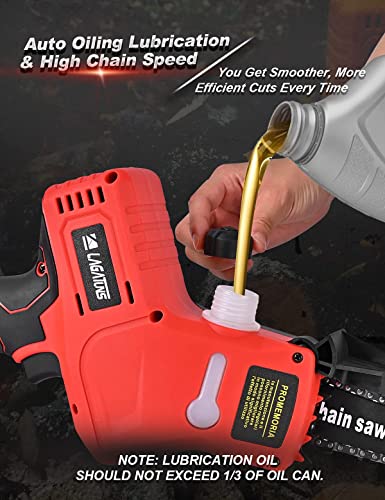 Battery Powered Chainsaw,4Inch And 7Inch Two Guides, Brushless Motor,21V 4.0Ah Battery&Charger,Electric Chainsaw For Tree Branch Wood Cutting #TOP6