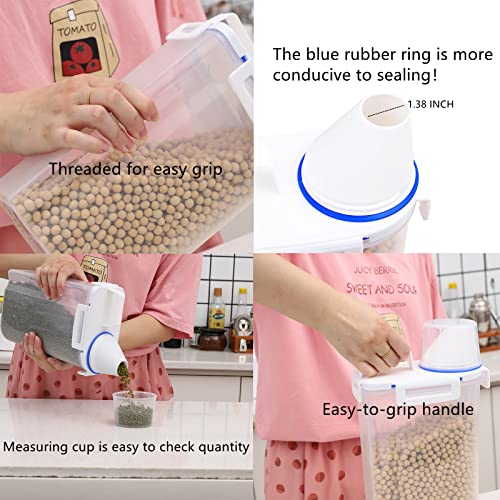 2Pack Food Storage Containers With Lids Airtight And Measuring Cup For Flour,Sugar,Grain,Rice & Baking Supply-Airtight Kitchen & Pantry Bulk Food Storage For Kitchen Organization,Clear 2.5L #TOP3