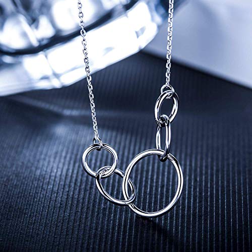 50th Birthday Gifts for Women - 925 Sterling Silver Infinity Five Circle Necklace for Her, 5 Decade Jewelry 50 Years Old, Mothers Day Jewelry2