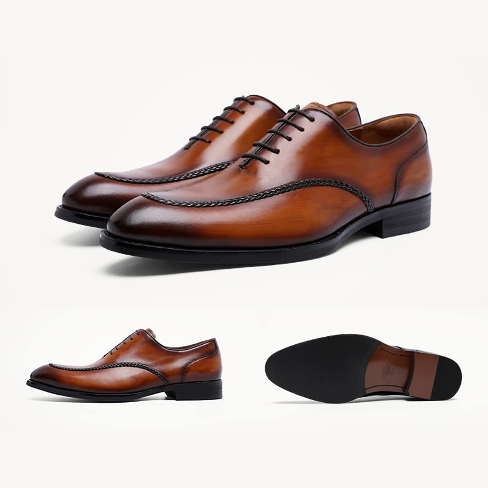 Chaussures Derby Hommes Chaussures d'affaires Formelles Lacets Richelieus Chaussures Toilette Confortables Respirantes