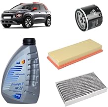 Kit tagliando 3 filtri + 4L olio 5W-30 Q8 compatibile con Citroen c3 aircross ii van PURETECH 82 Benzina 2019+