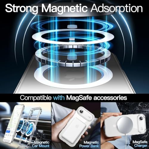 Image of Elzzi Clear Transparent Magsafe Cover for iPhone 17 Air Case (Compatible with Mag-Safe) Non Yellowing Non Slippery Shockproof Phone Case