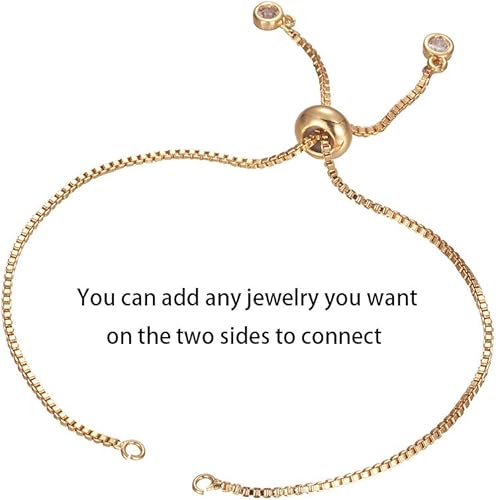 Miniatura 3 de DanLingJewelry 10 pulseras deslizantes ajustables, cadenas extensoras deslizantes, pulseras de amistad para hacer joyas, bricolaje de 9 pulgadas