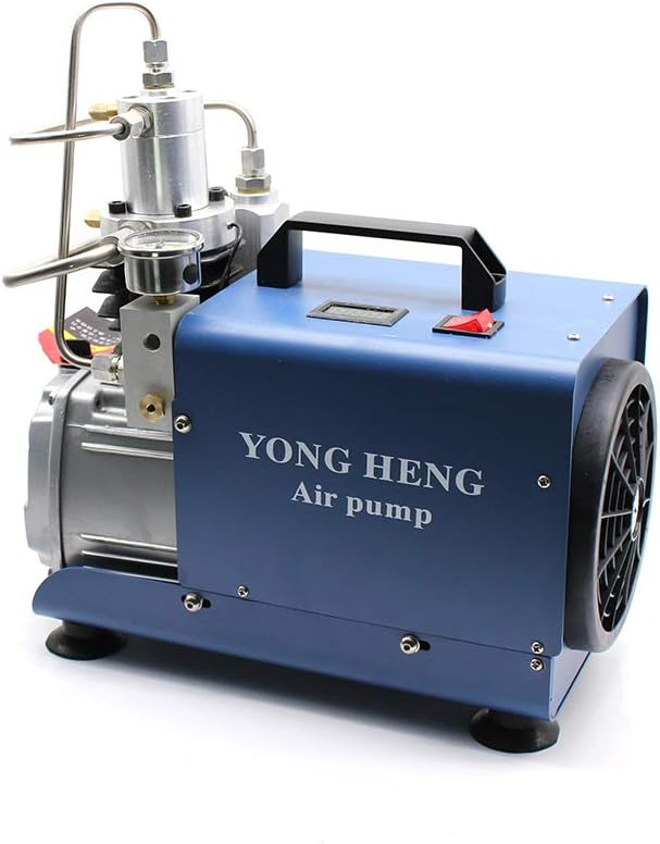 High Pressure Air Compressor Pump 4500PSI 30Mpa 110V Electric Pcp Pump Adjustable Control with Auto-Stop Water Cooling Air Pump for Paintball Airgun Scuba Air Rifle Fill Station Fire Fighting Diving