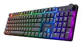Trust GXT 868 - Tastiera meccanica Torix senza fili, layout tedesco QWERTZ, tastiera da gioco ricaricabile RGB, durata della batteria 2,4 GHz, 100H, tasti piatti Huano, programmabile, PC portatile