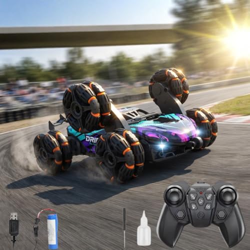 Image of VikriDA 6 Wheel Stunt RC Car for Kids | 2.4GHz Remote Control Toy Car with Lights, Spray Function, 360 Spin, High-Speed Off-Road Stunt Car