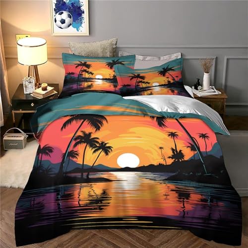 Parure de lit 140x200 hypoallergénique et résistante avec fermeture éclair