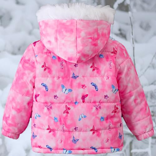 Baby Girl Winter Jacket Toddler Hooded Cute Printed Unicorn Coat Outdoor Ski Jacket Snow Suit2