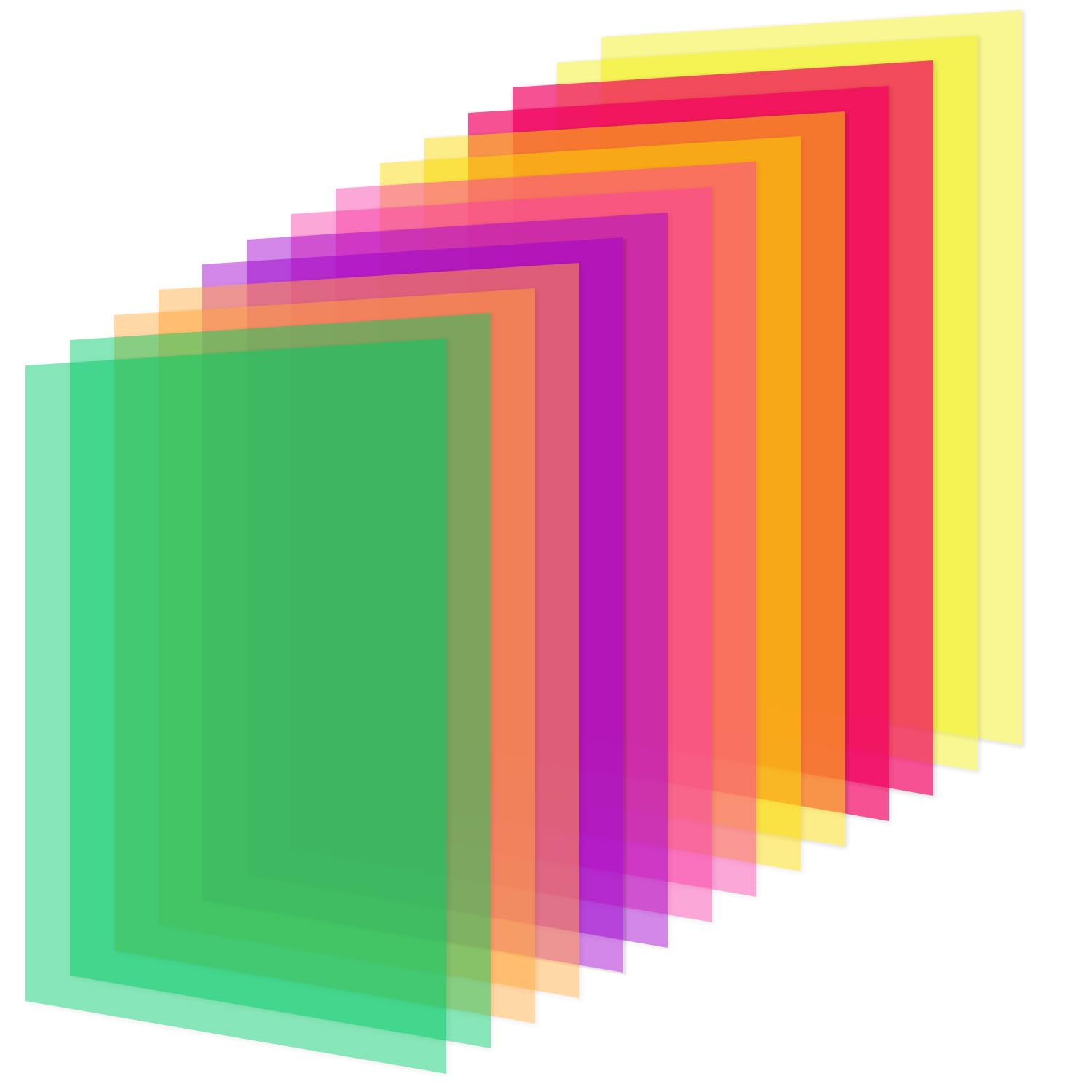 TOTiyea 14 Pieces 11IN x 8.5IN Colored Overlays for Dyslexia, Dyslexia Reading Sheets, Colored Transparency Sheets for Early Readers, School Supplies