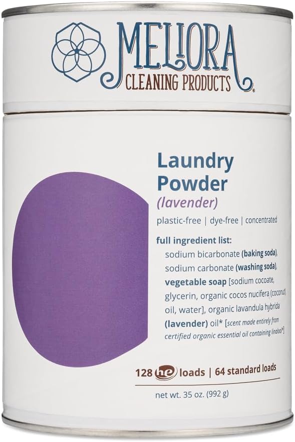 Meliora Cleaning Products Laundry Powder Detergent (128 HE Loads), Lemon-Lavender-Clove