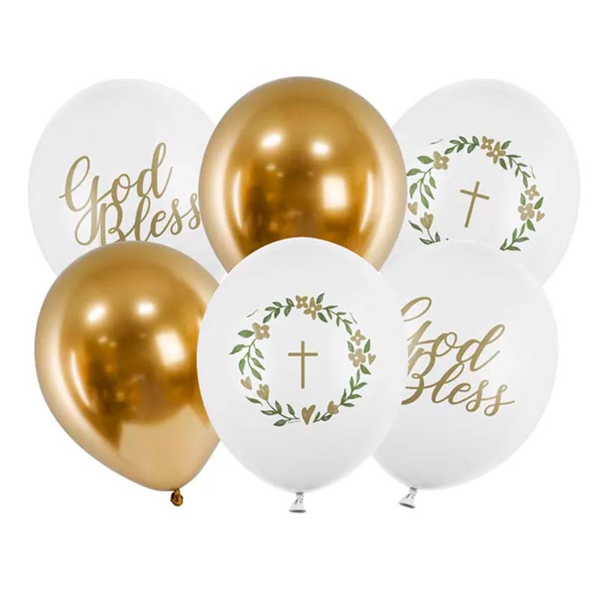 PartyDeco Balony Lateksowe I Komunia Więta God Bless Zestaw Balonów Garanda Balonowa