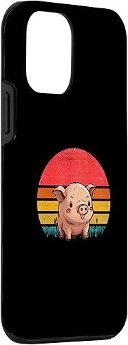 Miniatura 3 de iPhone 12 mini Pig Sunset Retro Vintage Design Mom Dad Kids Case