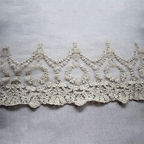 KLHHG Tulle Dentelle Tissu Glitter Gold Gold Thread Frange Ruban DIY Robe de mariée Vêtements Rideaux Couture Décor (Color : White, Size : 20CM)