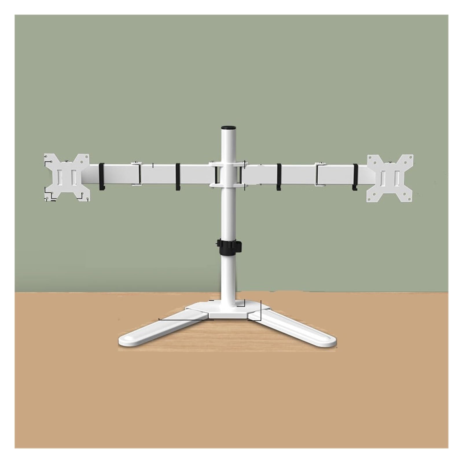 Support moniteur 17-32 pouces double écran blanc sans perforation réglable - 6