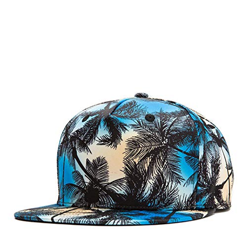 Casquette de baseball plat hip-hop avec motif cocotier pour été