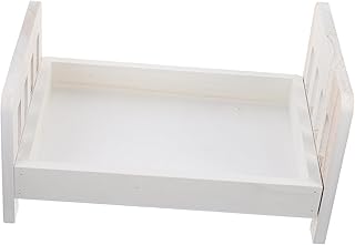 DOITOOL Decorative Wooden Bed Photography Prop Vintage Cradle for Newborn Photoshoots for Unique Picture Settings and Chic Design