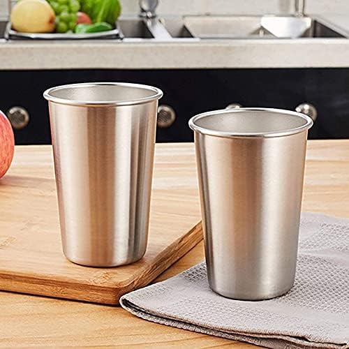 Miniatura 6 de Paquete de 8 vasos de acero inoxidable de 6 onzas para niños, sin BPA, de metal saludable, inastillable, apilables, vasos para beber