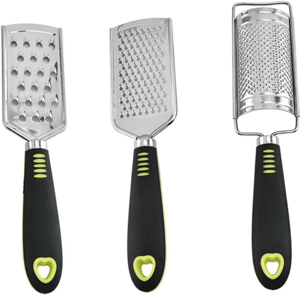 3pcs Coarse Cheese Fruit Potato Grater Set Stainless Steel Planing Handheld Kitchen Tool
