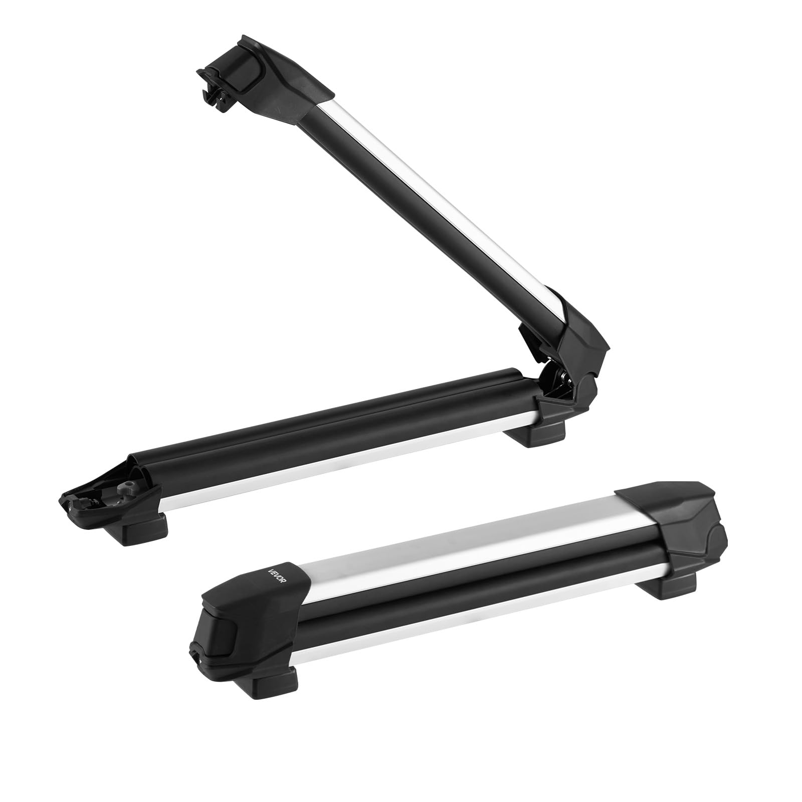 VEVOR Porte-Skis sur Barre de Toit, 2 pcs, Support pour Planche à Neige Universel en Alu avec verrou, pour 4 Paires de Skis ou 2 Planches, Compatible avec la Plupart des Barres transversales à Fentes