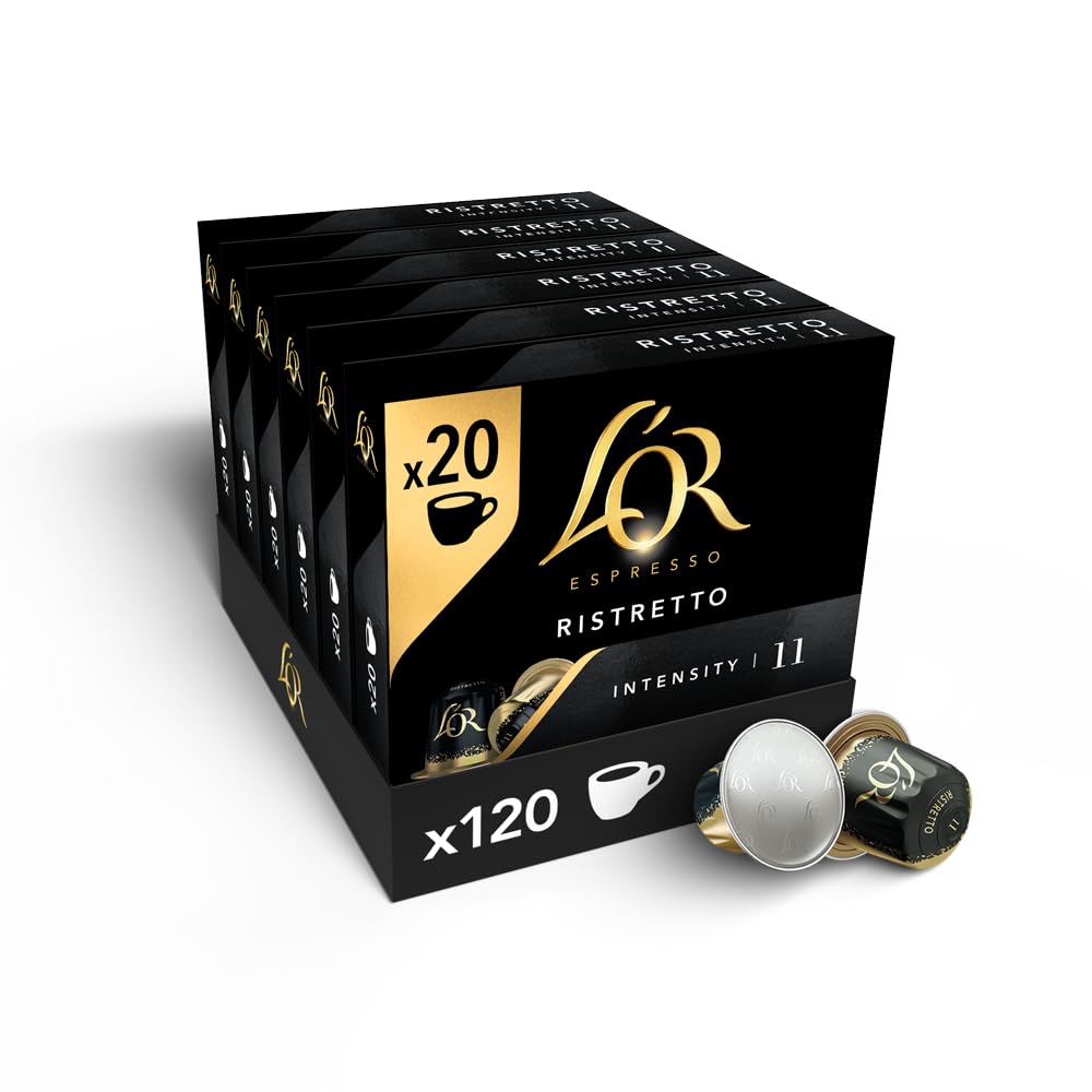 L'Or Espresso Café - 120 Capsules Ristretto Intensité 11 | Compatibles Nespresso®*, lot de 6 x 20 capsules aluminium