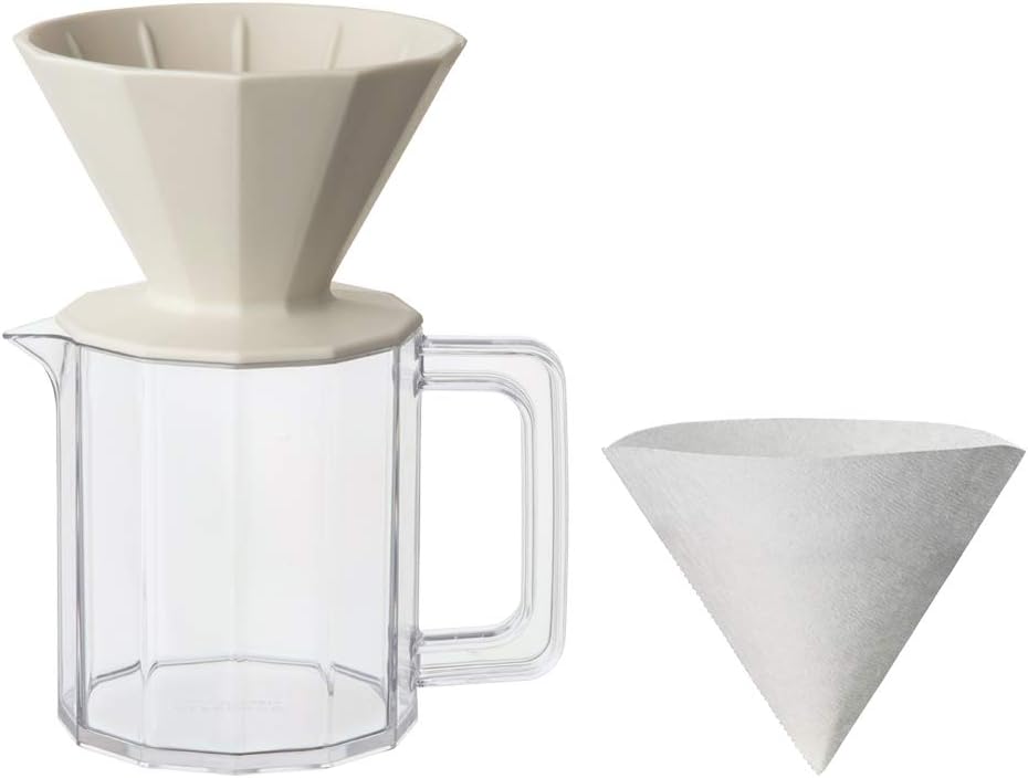 Kinto 20732 ALFRESCO Brewer Jug Set, Coffee Supplies, 4 Cups, Beige